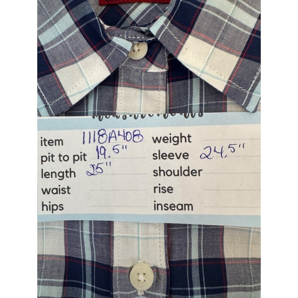 2/$30 NWT Untuckit Size 6 Women’s Sorbo Blue & White Plaid Long-Sleeved - Picture 7 of 15